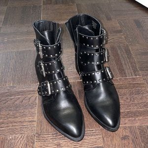 Steven by Steve Madden Studded Buckle Booties